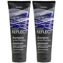ShiKai Color Reflect Platinum Shampoo (Pack of 2) with Blue Malva Flower Extract, Sunflower Extract, and Jojoba Seed Oil, 8 oz.ShiKai